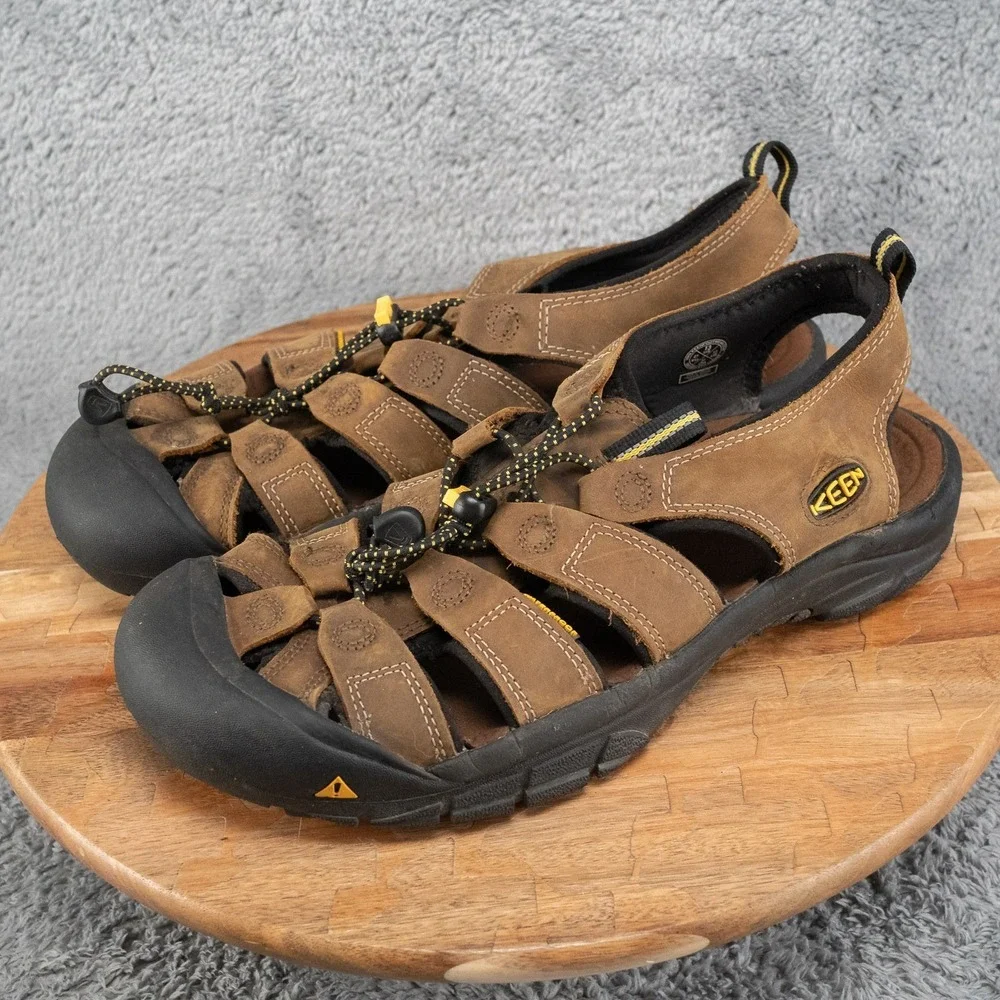 Keen Newport Outdoor Trail Waterproof Leather Closed Toe Sandals Brown 13